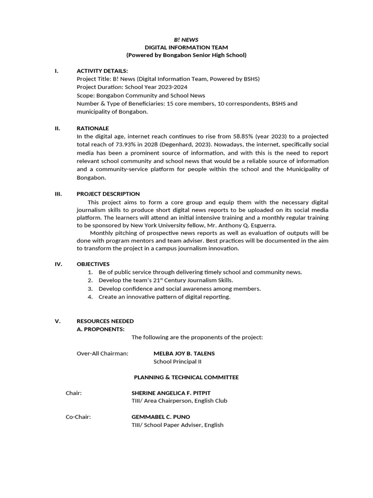 Proj Proposal Format 2 | PDF | Mentorship | Evaluation