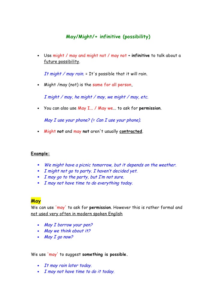 Using May and Might for Possibility | PDF | Language Arts & Discipline