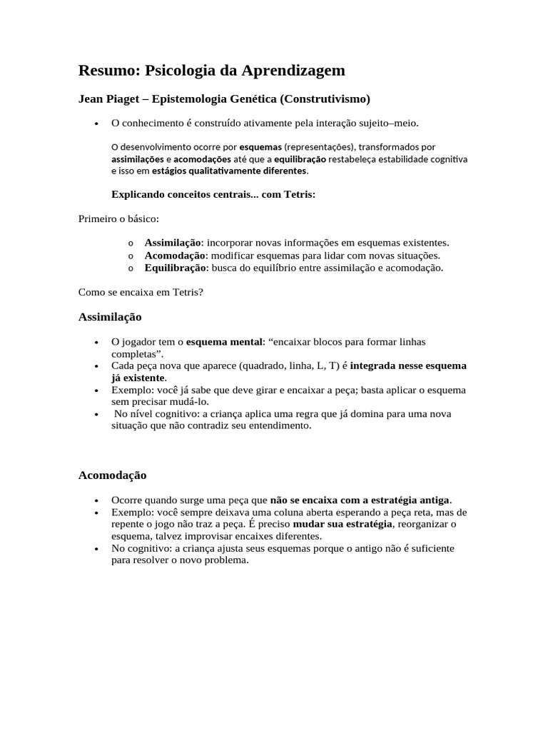 Psicologia Da Aprendizagem | PDF | Aprendizado | Psicologia Educacional