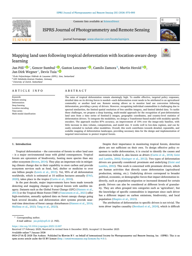 Mapping Land Uses Following Tropical Deforestation | PDF ...