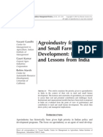 Agroindustry For Rural and Small Farmer Development: Issues and Lessons From India