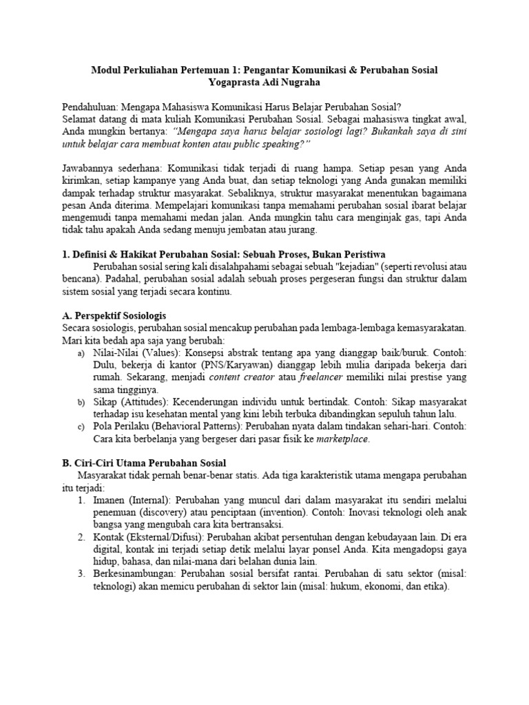 Modul Perkuliahan Pertemuan 1 Kompersos | PDF