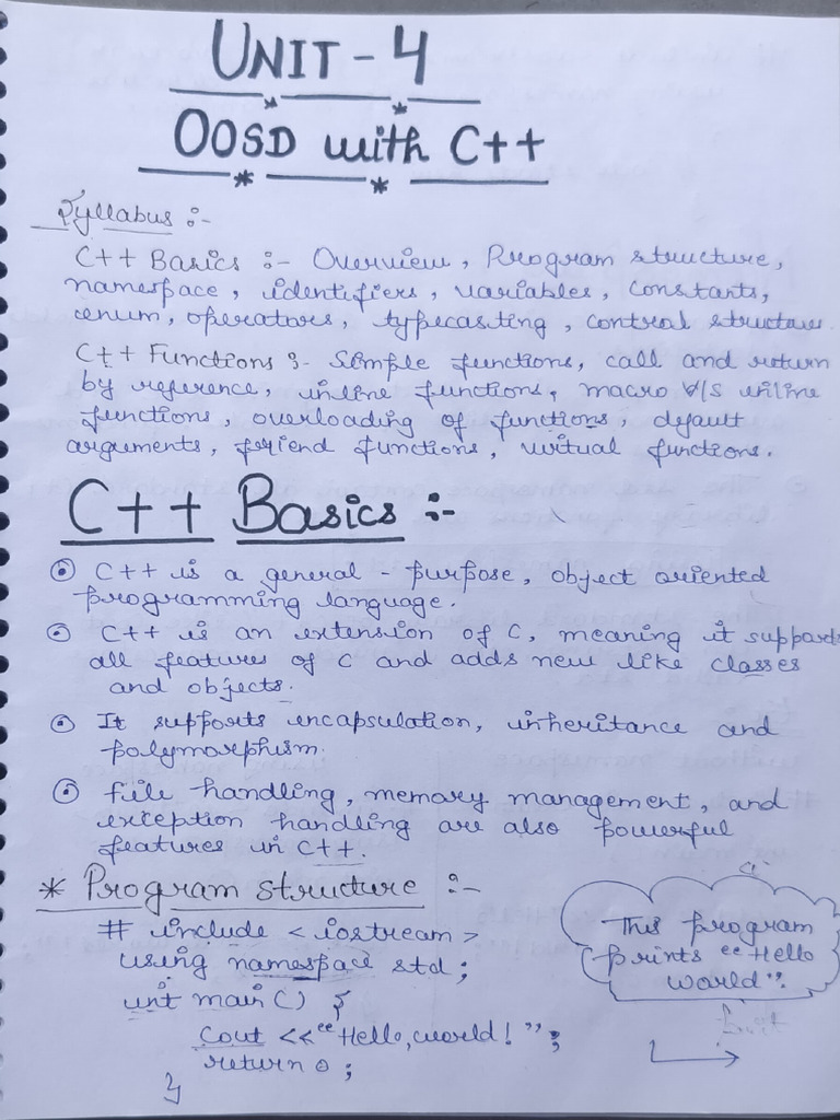 Unit-4 Oosd With C++ | PDF