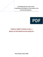 Normas para Elaboração de Projetos