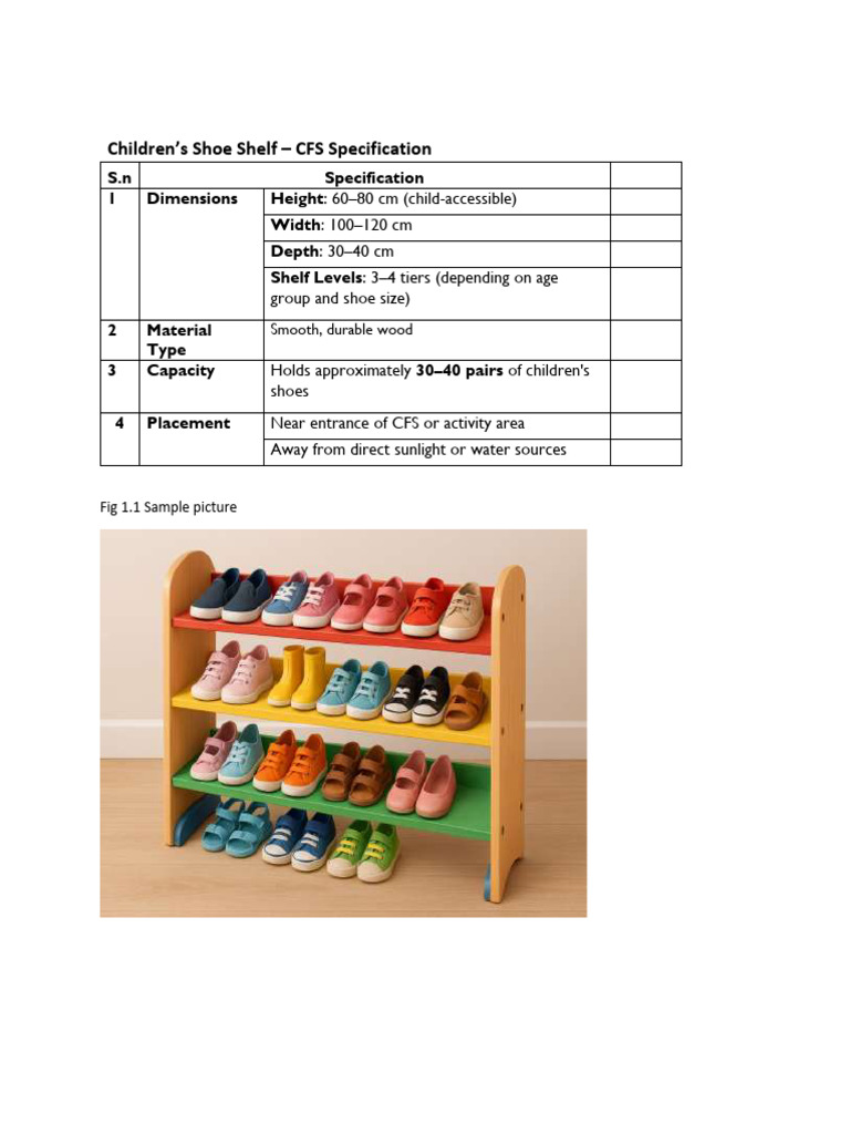 CFS-Shelf Sample Spesification | PDF