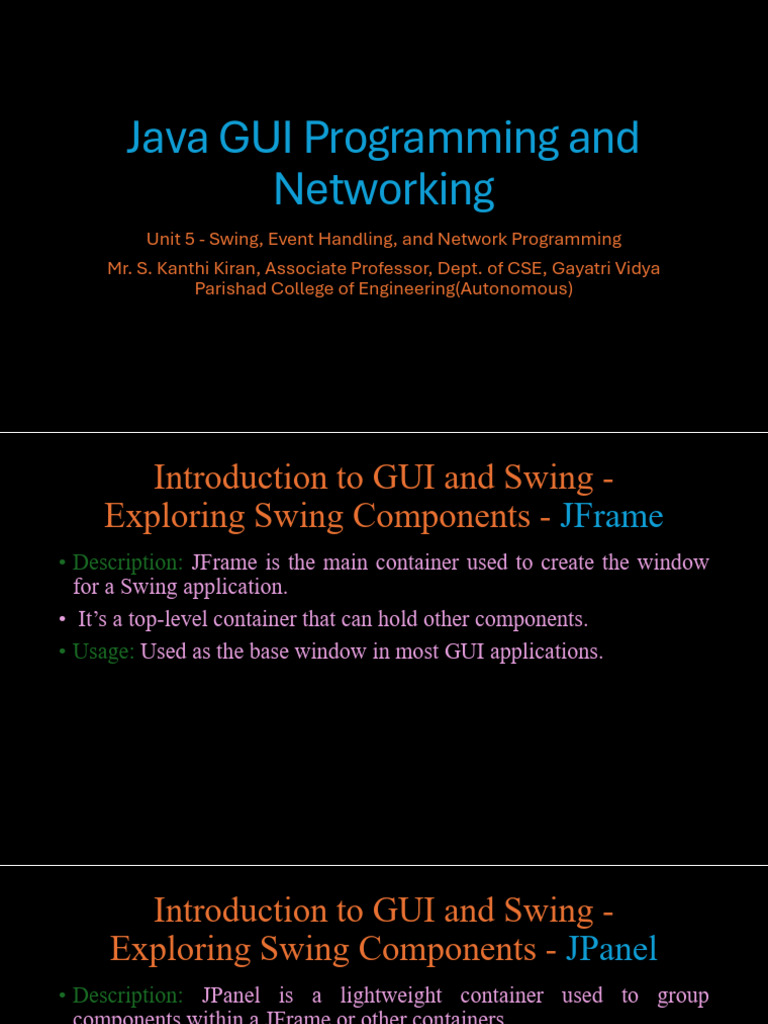 Java - Unit - 5-Swing Components | PDF | Graphical User Interfaces ...