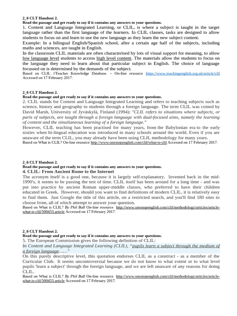 12 Clil Ho2 | PDF | Curriculum | Foreign Language