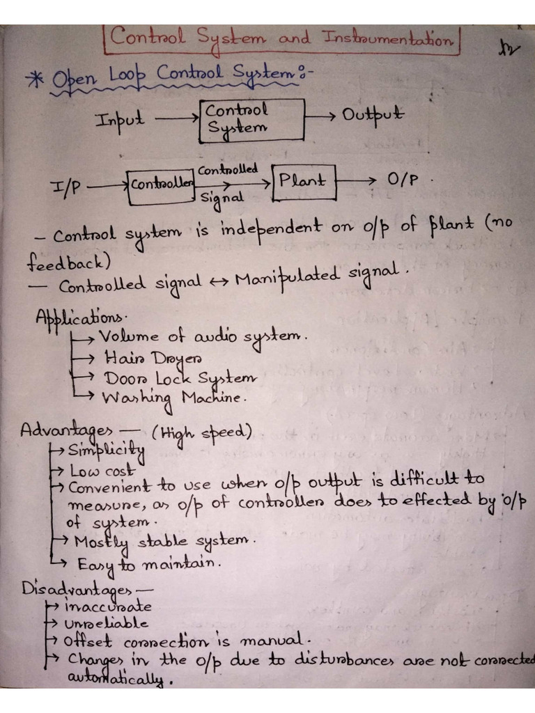 Control System and Instrumentation 1 | PDF
