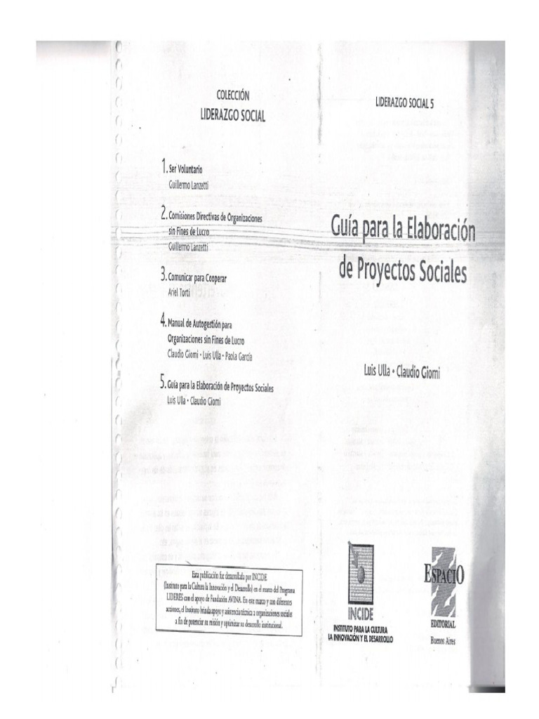 Unidad II Guia para La Elaboracion de Proyectos Sociales Ulla 1 | PDF