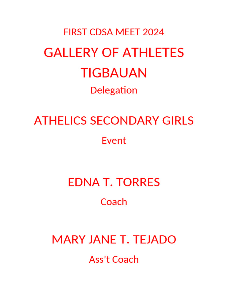 First Cdsa Meet 2024 | PDF