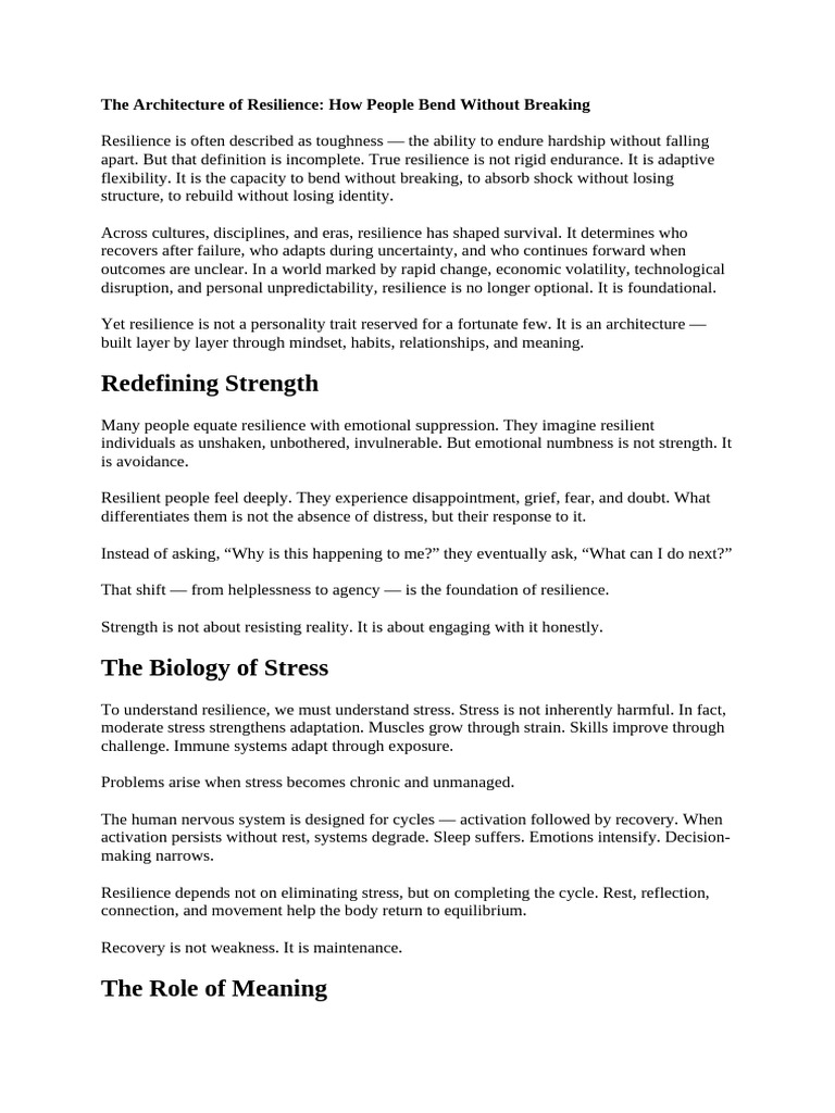 The Architecture of Resilience | PDF | Psychological Resilience ...