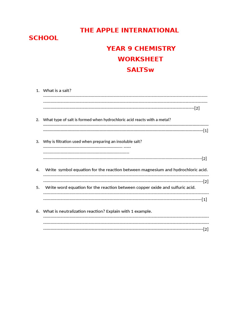 Worksheet 2 Year 9 | PDF