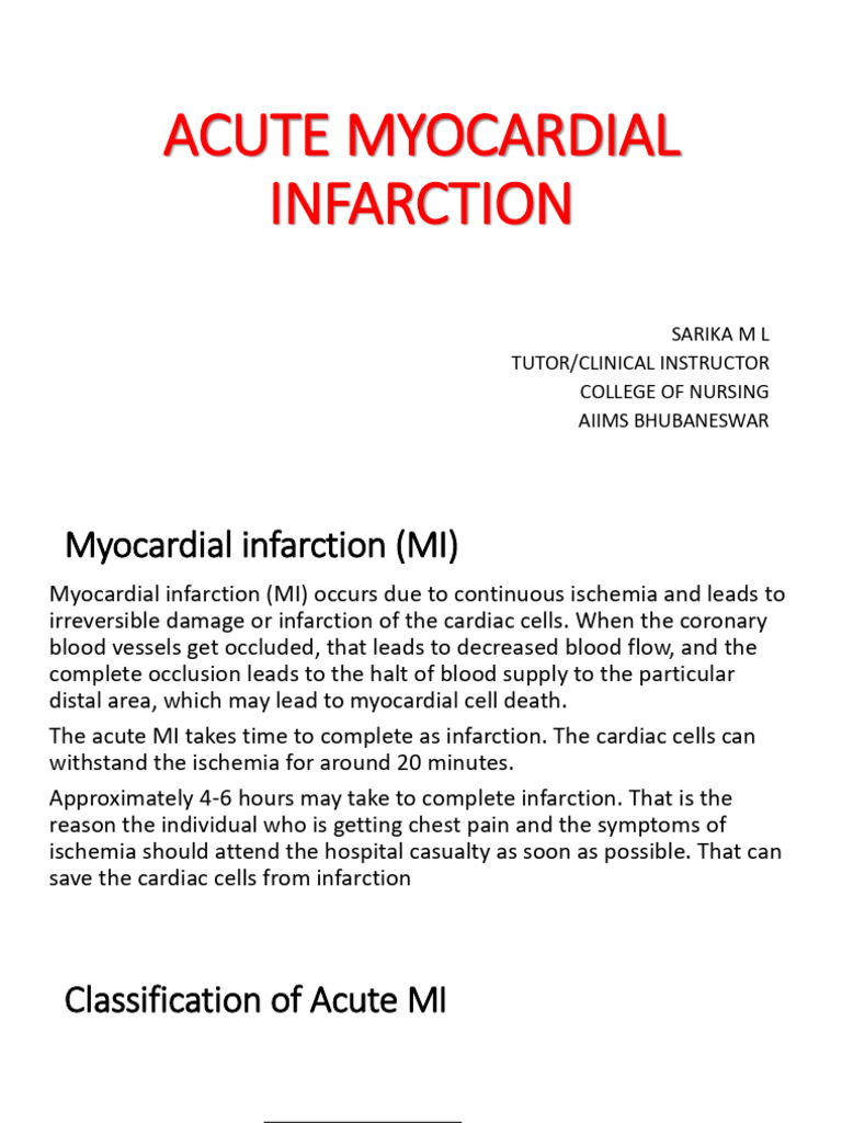 Acute Myocardial Infarction | PDF | Myocardial Infarction ...