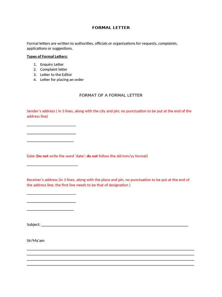 Formal Letter | PDF