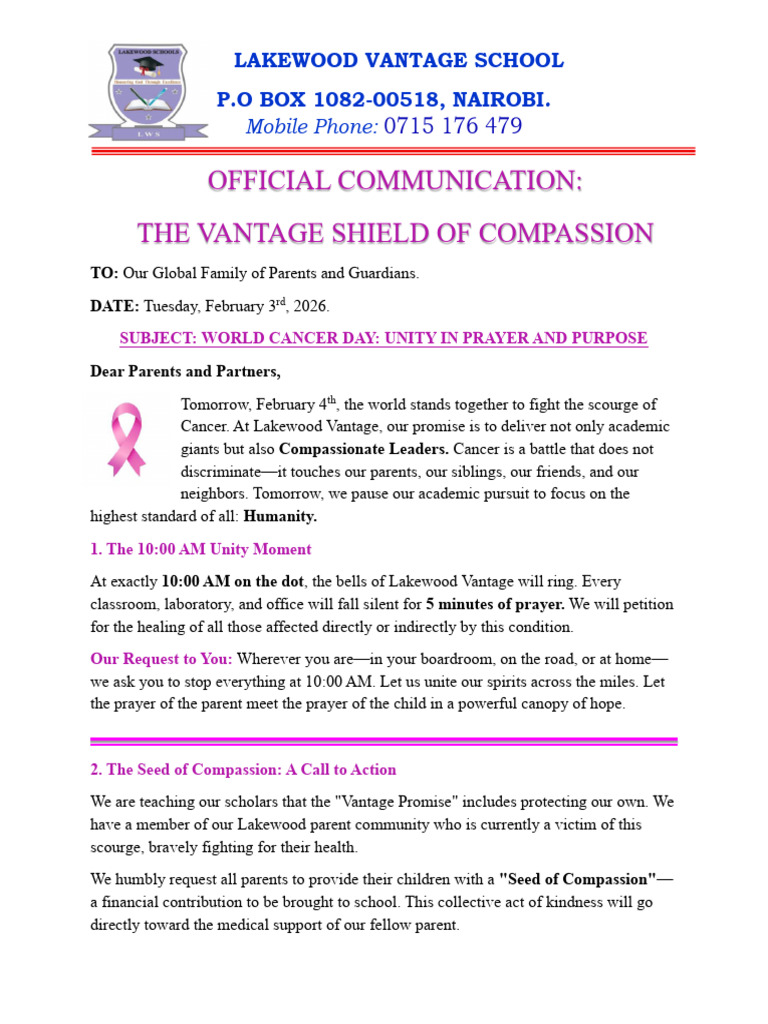 Compassionate Letter Vantage | PDF | Prayer
