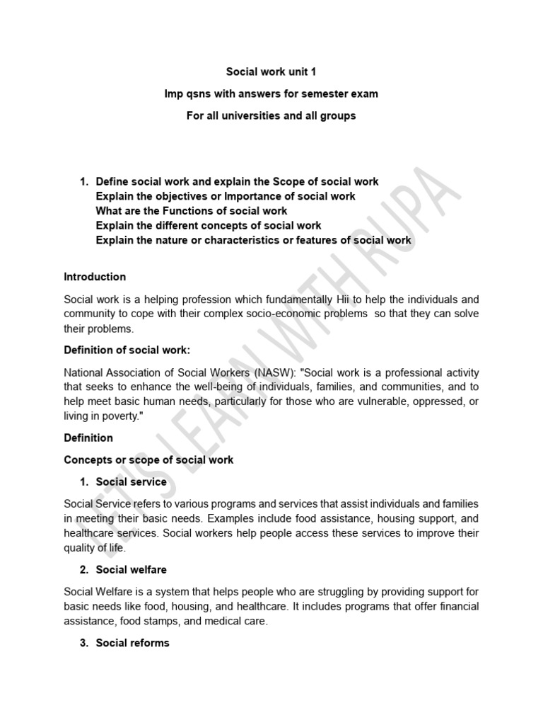 Social Notes 2025 Unit 1 | PDF | Social Work | Justice