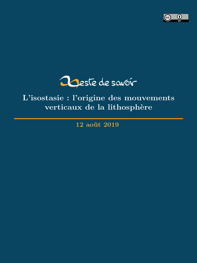 Lisostasie Lorigine Des Mouvements Verticaux de La Lithosphere | PDF ...