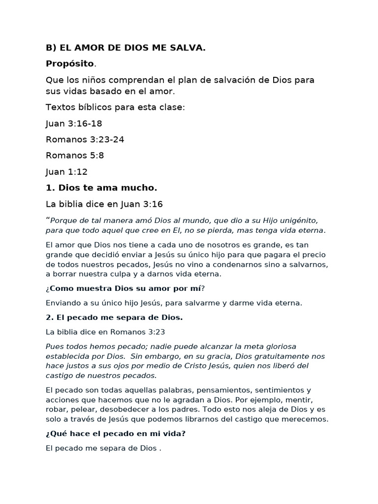 El Amor de Dios | PDF | Vida eterna (cristianismo) | Pecado