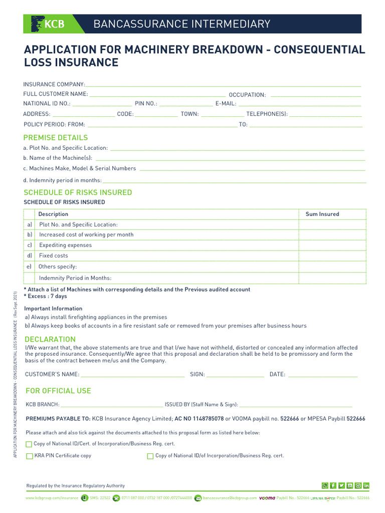 EDIT Machinery Breakdown Conloss | PDF | Insurance | Business