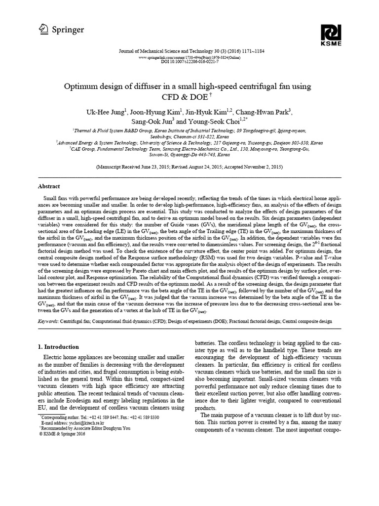 2016-Optimum Design of Diffuser in A Small High-Speed Centrifugal Fan ...