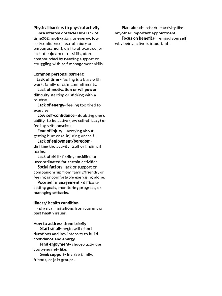 Physical Barriers To Physical Activity | PDF | Solubility | Solvation