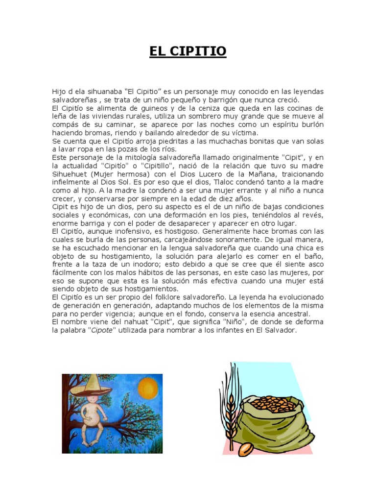 La Leyenda del Cipitío en El Salvador | PDF | Ciencias sociales