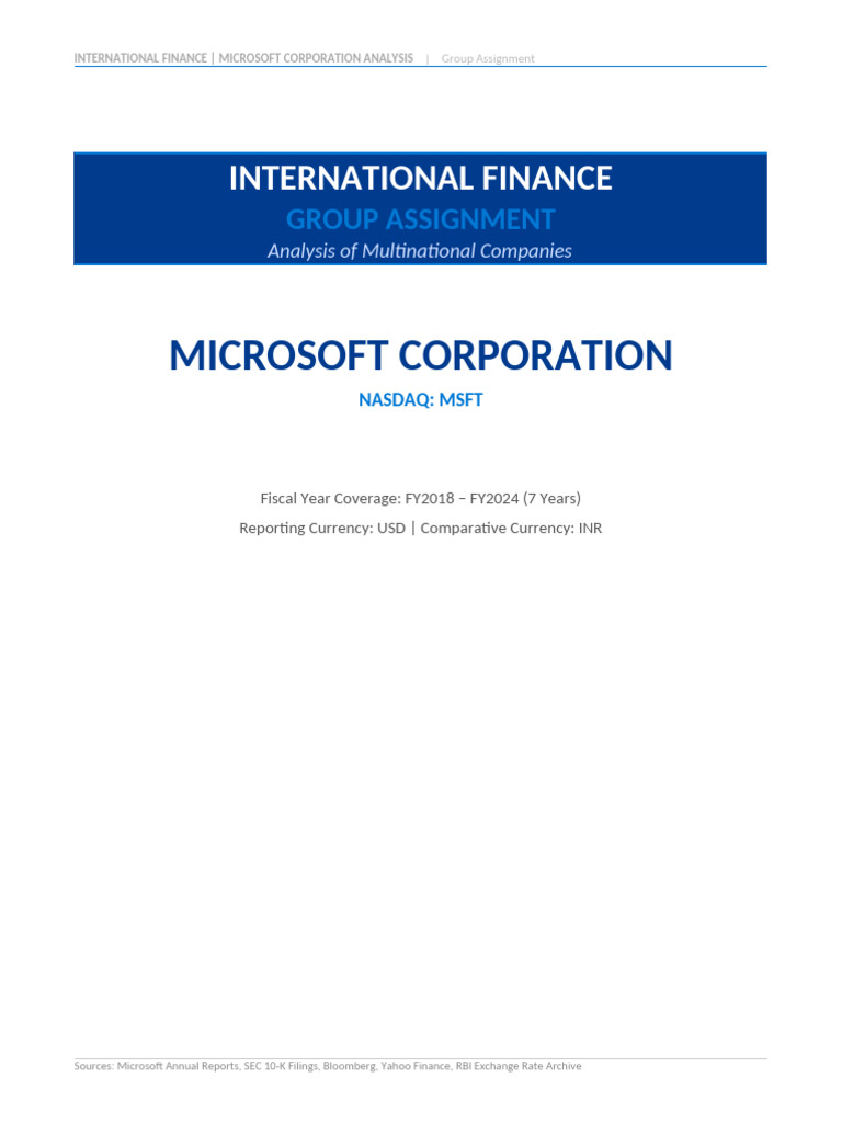 Microsoft Intl Finance Report | PDF | Microsoft | Income Statement