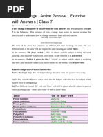 Active and Passive Voice Exercises for Class 8 | PDF