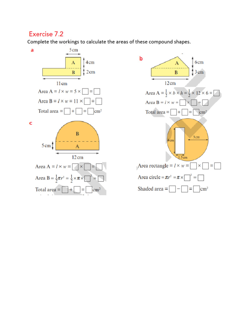 Compound Shapes Worksheet WK 2 Lesson 1 2 3 4 | PDF