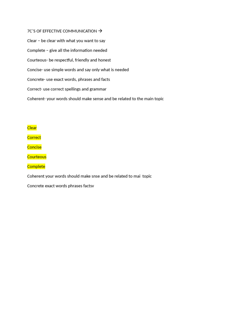 7C' of Communication | PDF