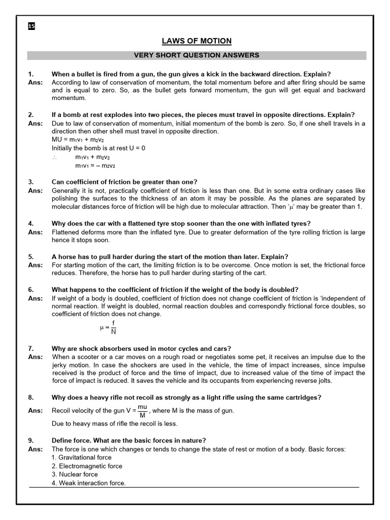 Laws of Motion | PDF | Force | Friction