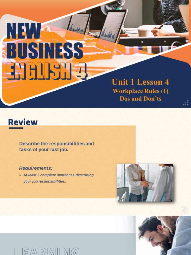 BusinessEnglish4 Unit1 Lesson4 LessonSlides | PDF