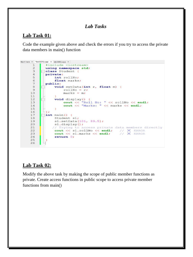 Oop Lab 03 | PDF