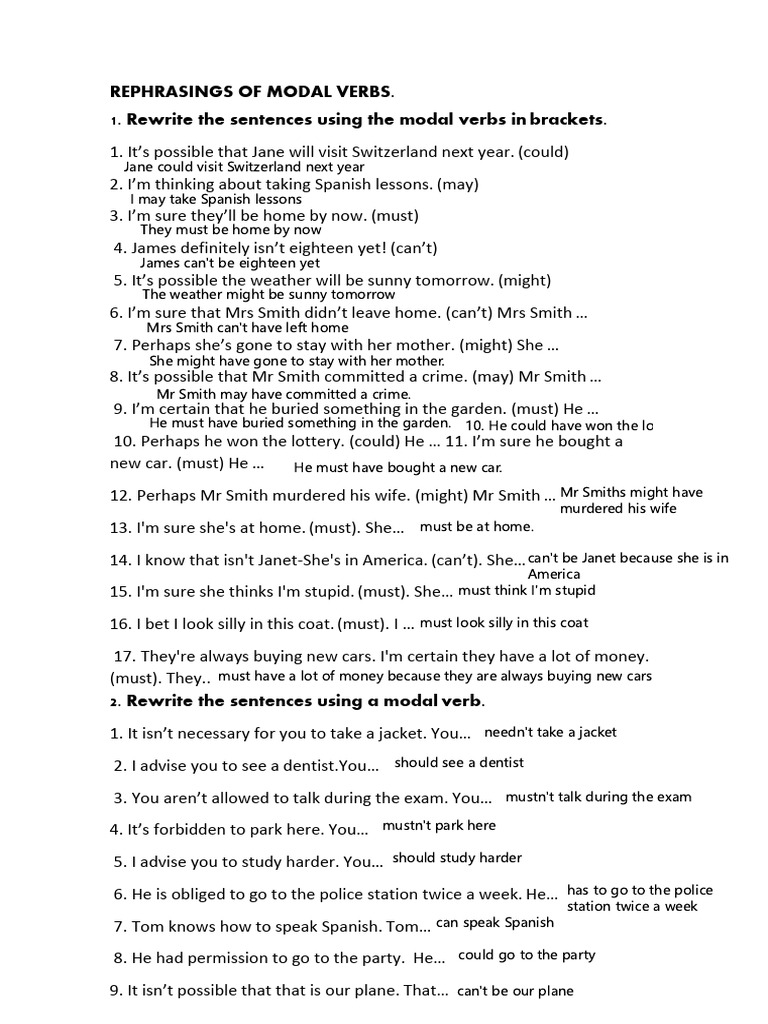 Rephrasings of Modal Verbs | PDF | Chess Theory