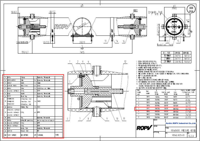 Datasheet Catalogue - RO Membrane Housing ROPV | PDF