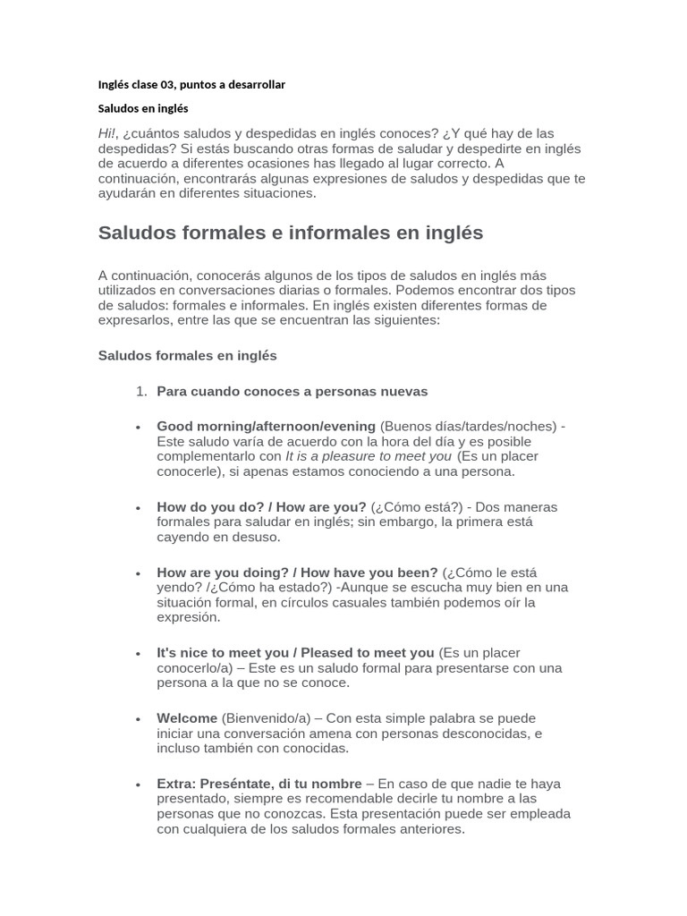 Inglés Clase 03 | PDF | Lingüística | Idiomas del Reino Unido