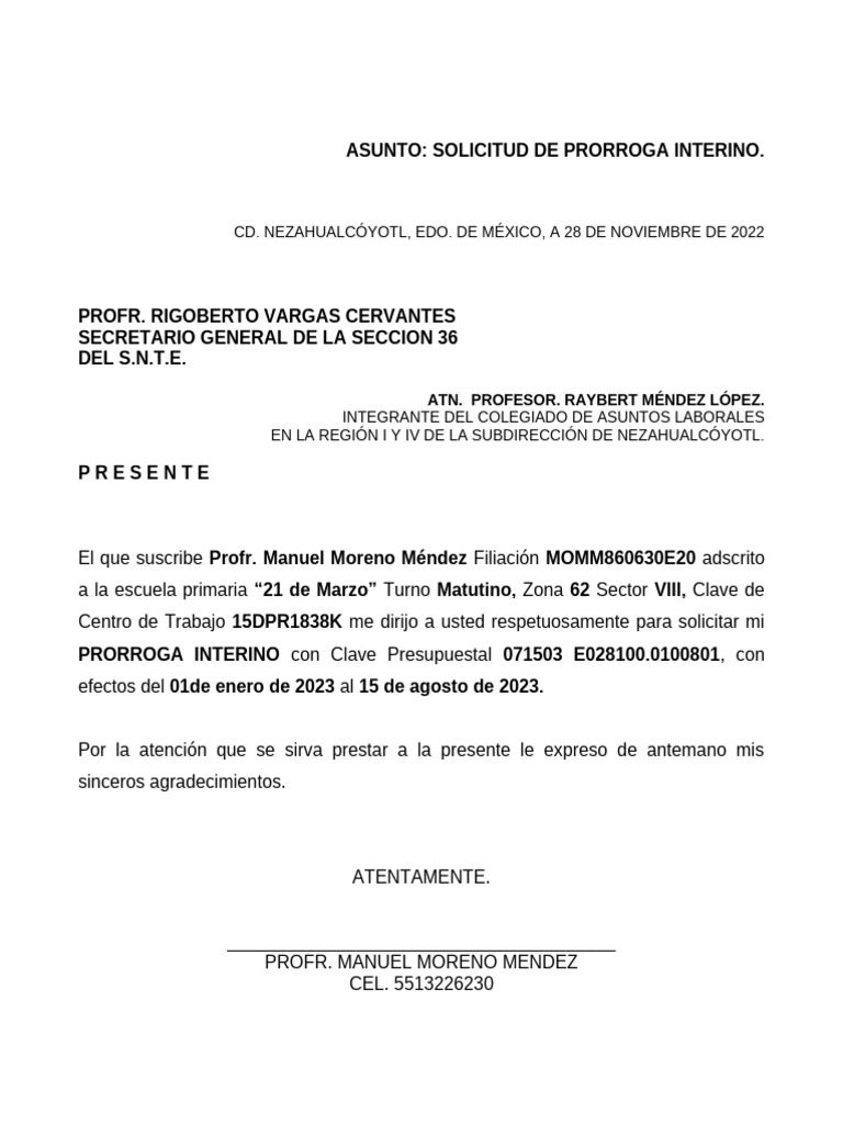 Prorroga | PDF