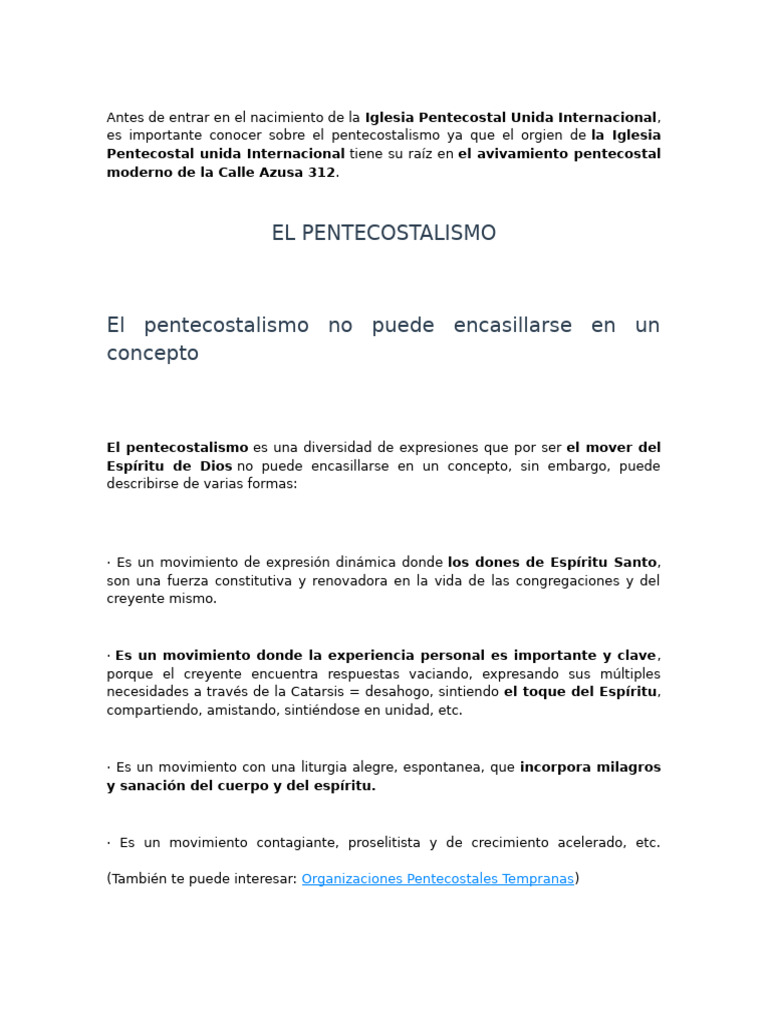 Historia IPU | PDF | Pentecostalismo | Bautismo