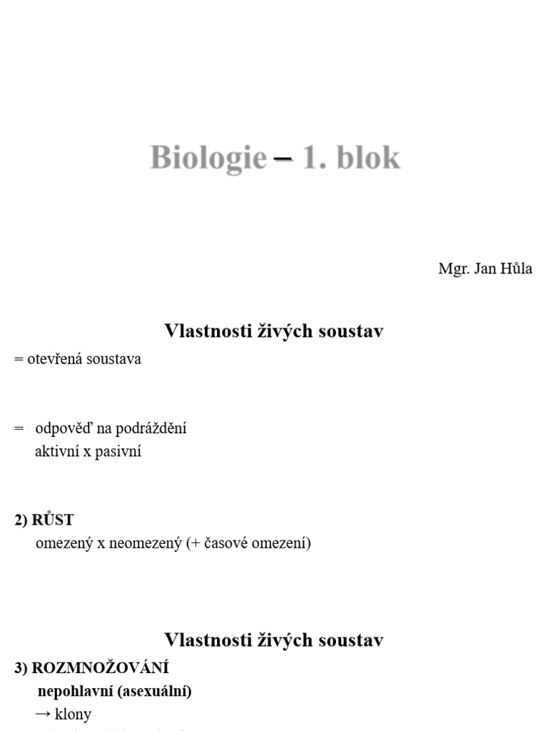 Biologie 1 Blok 2 - 251105 - 101614 | PDF