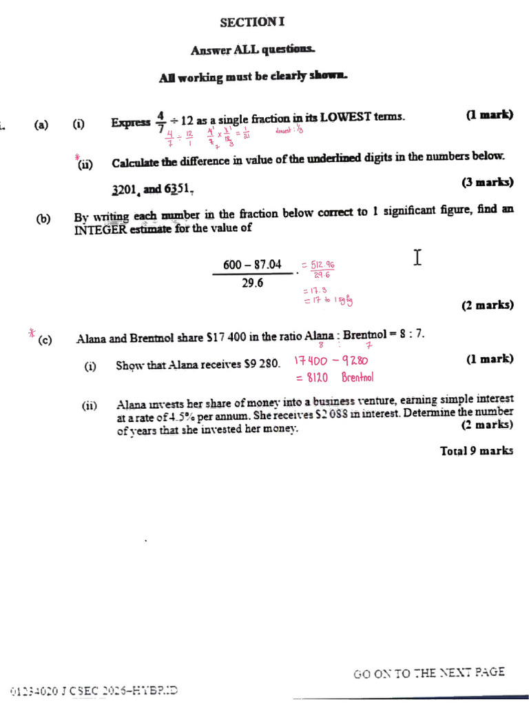2026 Jan CSEC Math Paper 2 | PDF