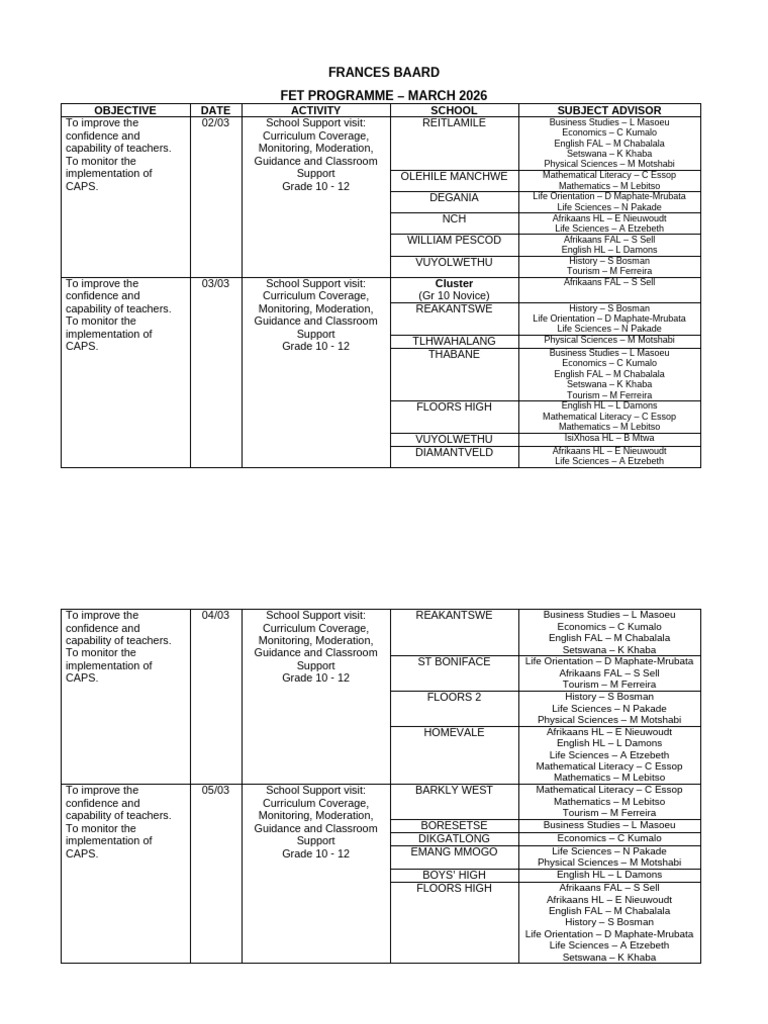2026 Mar School Program | PDF | Science | Learning