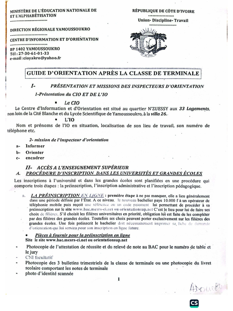 Guide D'orientation | PDF