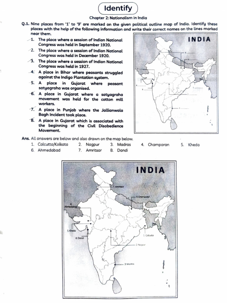 10th History Ch-2 Map Work | PDF