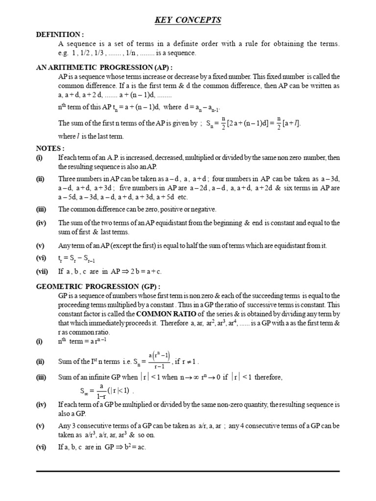 Progression and Series - 26 | PDF | Quadratic Equation | Number Theory