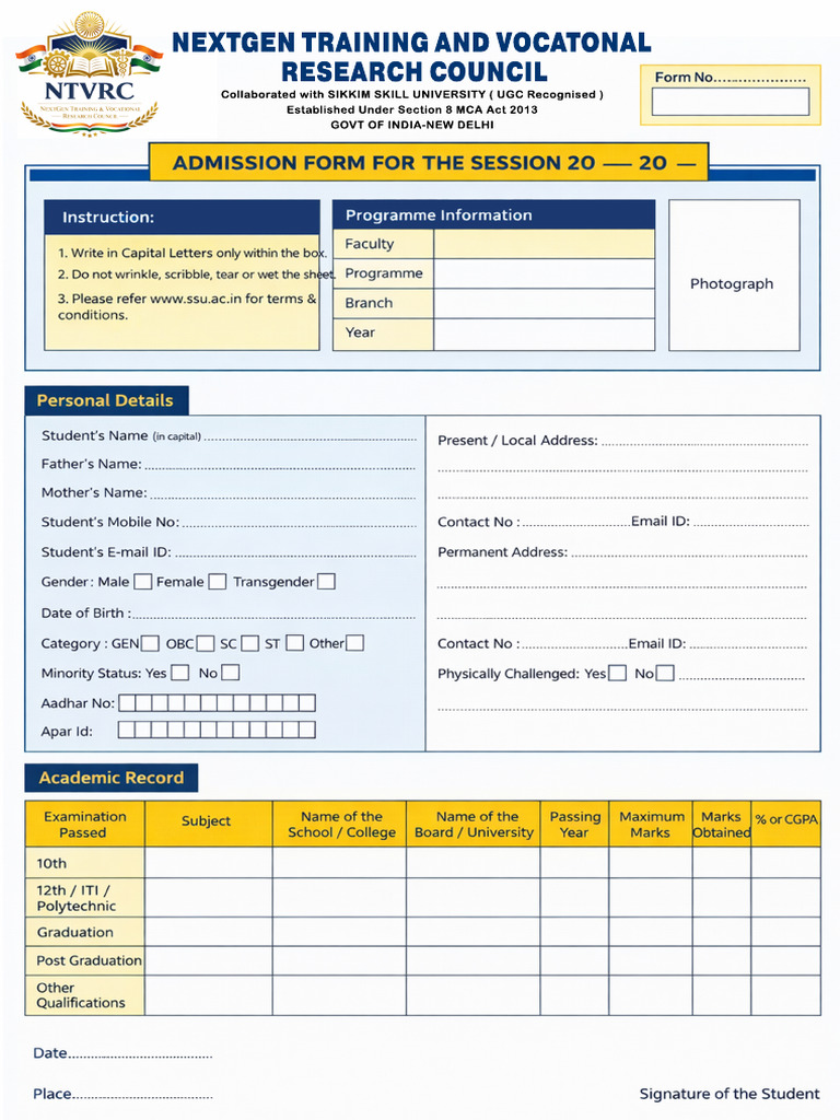NTVRC Application | PDF