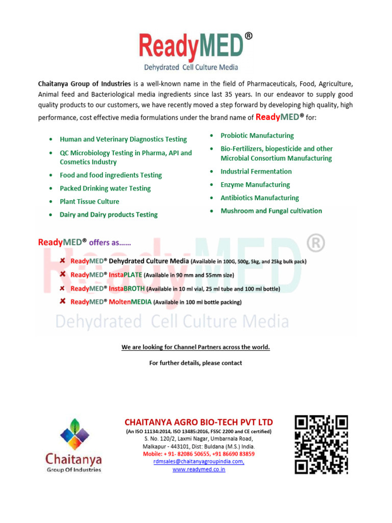ReadyMED General Product List | PDF | Agar | Growth Medium