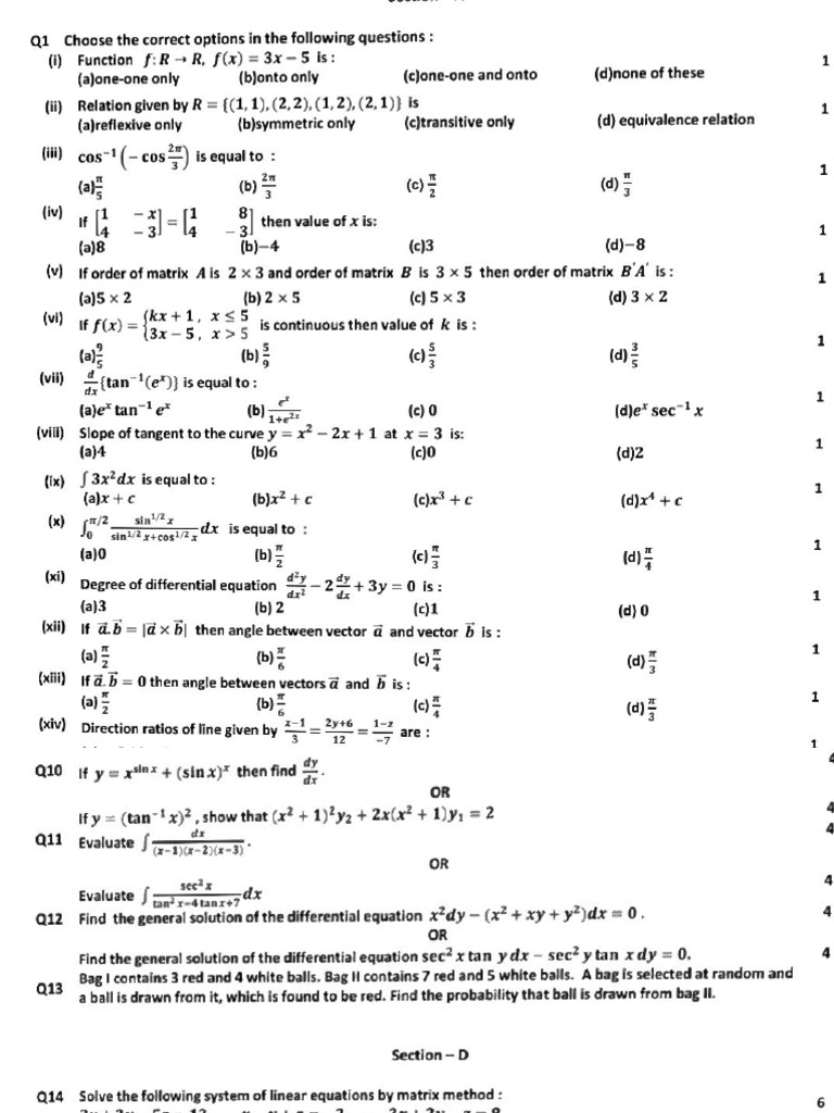 Math Question Paper ? | PDF