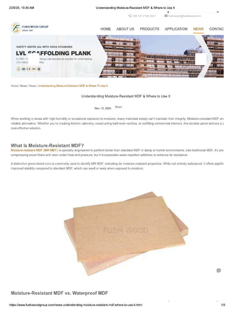 Moisture Resistant MDF | PDF