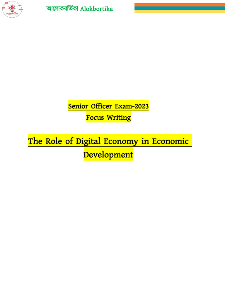Digital Economy in Economic Development | PDF