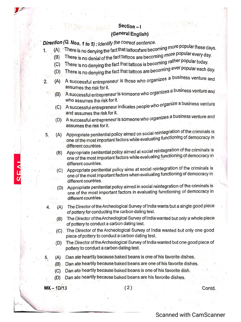 High Court ASO 2021 Question Paper | PDF